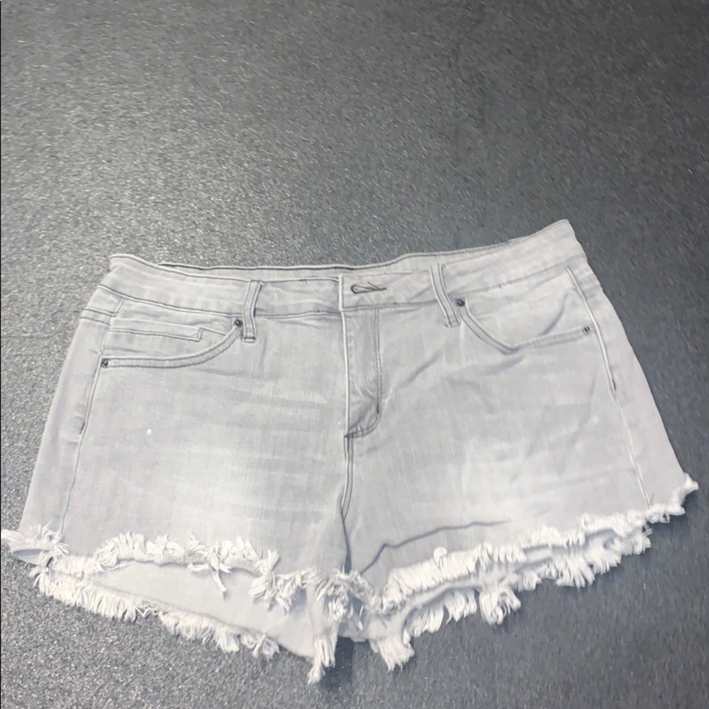 Light grey denim shorts